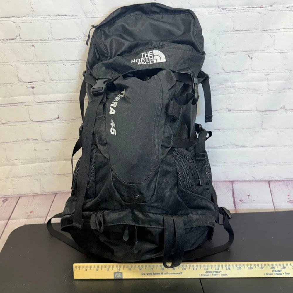 The North Face Terra 45 Backpack Black Hiking Travel Internal Frame Bag